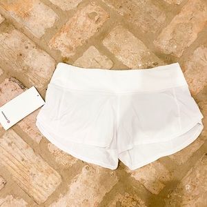 LULU lemon white speed up shorts